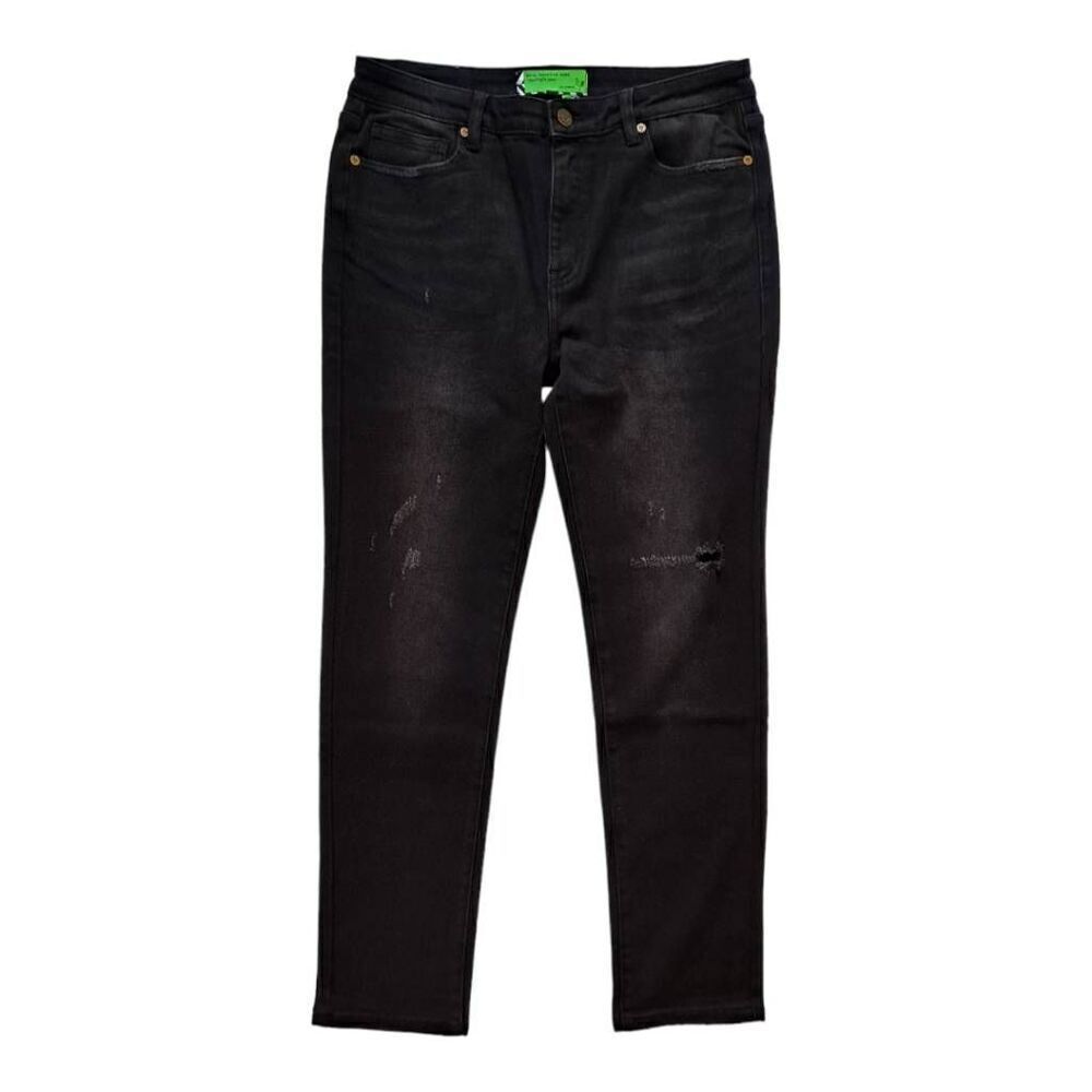 Sandrine Rose x Free People Colab Skinny Straight Leg Jeans Rock Black 31